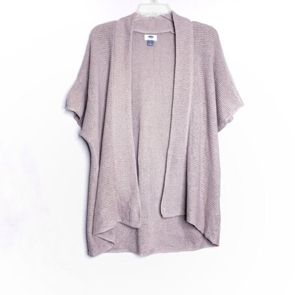 Old Navy Tan Short Sleeve Open Front Knit Cardigan Sweater Women's Size Medium - Picture 6 of 6